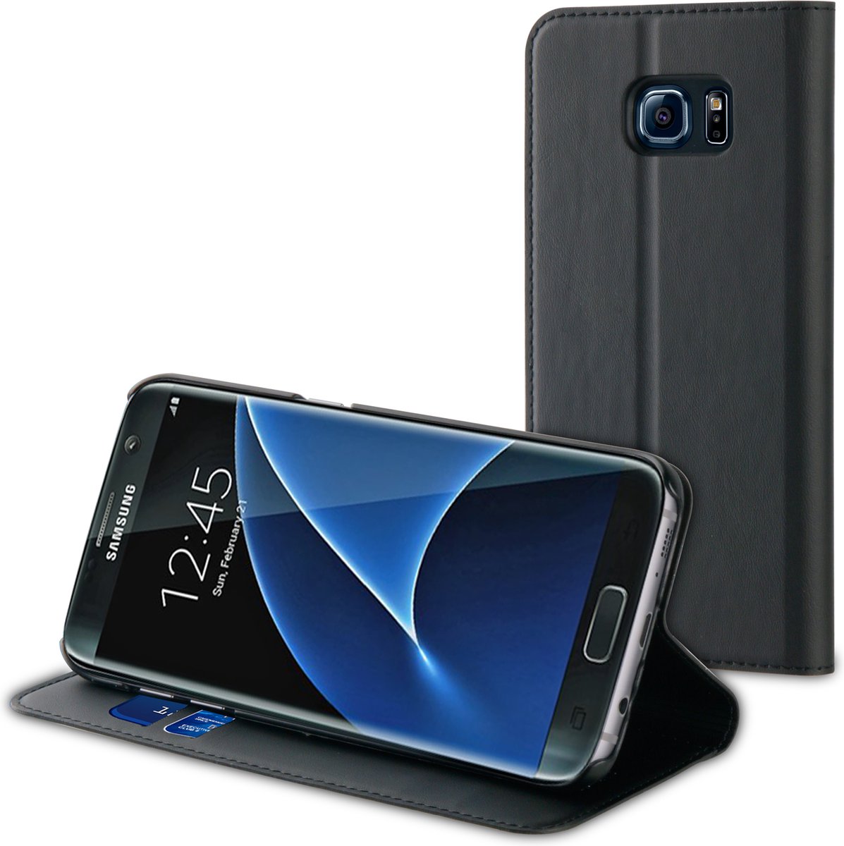 Muvit Wallet Folio - zwart - Samsung G935 Galaxy S7 edge