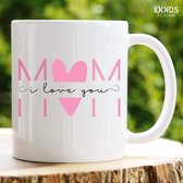 I love you mom mok - Moederdag cadeau - Moederdag - Cadeau voor moeder - Moederdag cadeautje - Verjaardag cadeau vrouw - Mokken en bekers - Cadeau voor vrouw - Valentijndag - Koffiemok