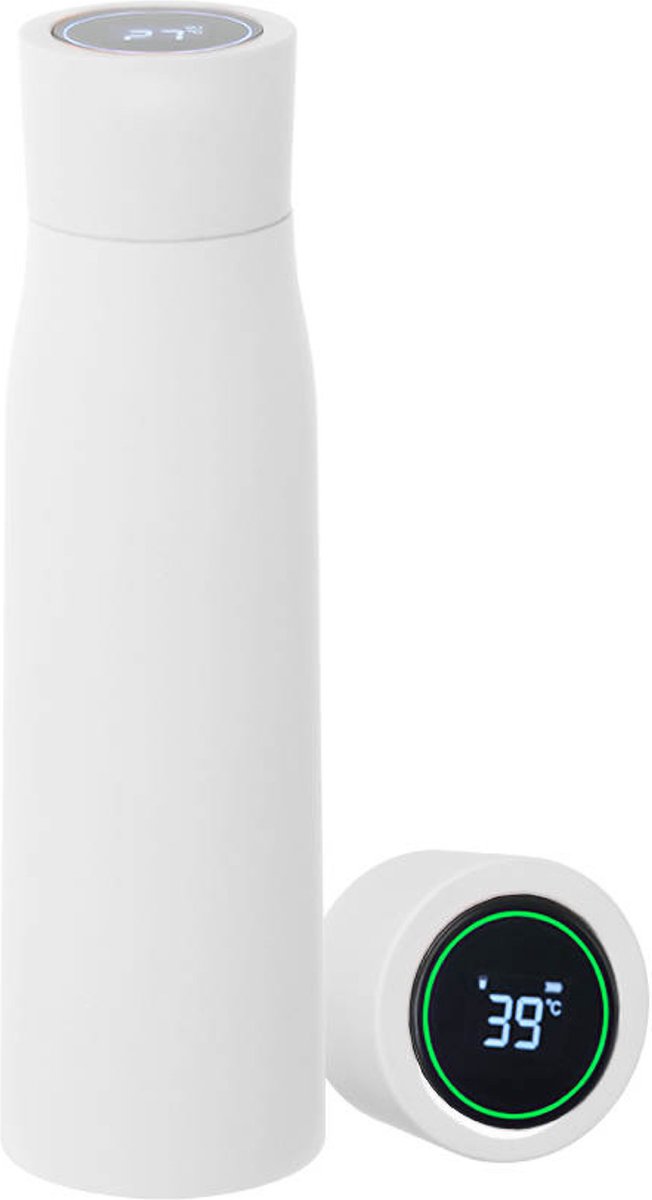 Hydrink - Smart Thermosfles - Wit - Zelf reinigend - LED scherm - Drink alarm