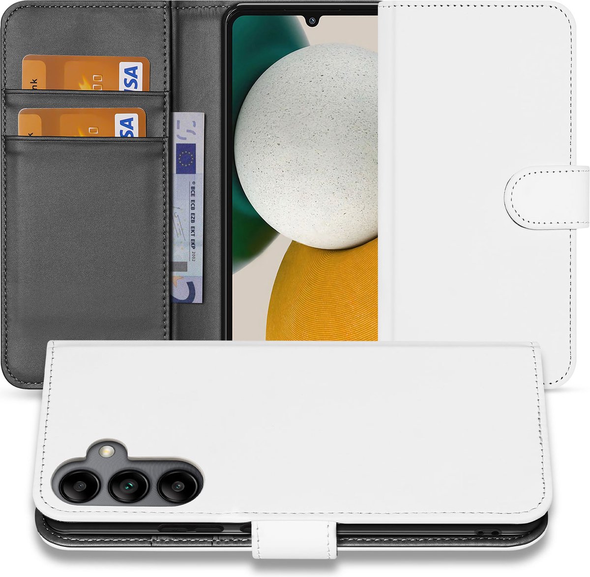 Book Case Telefoonhoesje voor de Samsung Galaxy A34 Wit met Pasjeshouder