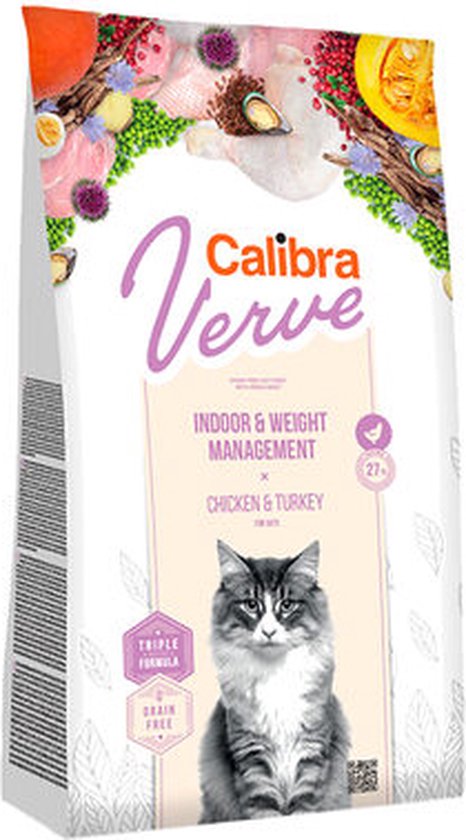 Calibra Verve Graanvrij Indoor en Weight Kattenvoer - Kip - 3,5 kg