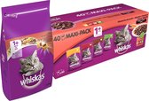 Whiskas kattenvoeding weekbundel vlees - droogvoer + natvoer - 7800g