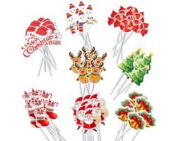 Akyol - 10 x kerst partyprikkers – kerst versiering - kerst decoratie - cocktailprikker kerst - versiering op tafel - cocktailprikkers - party prikkers - Feestje – merry christmas- kerstman prikker -cocktailprikkers - Feest prikkers-cocktailprikk