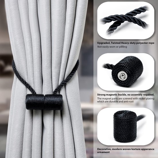 2 Pack Embrasses Magnétiques En Losange Pour Rideaux, Draperies