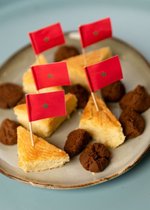 Akyol - 10 x cocktailprikkers Marokkaanse vlag - cocktailprikker Marokko - vlag - Marokko cocktailprikkers - Marokko prikker - Marokkaanse cocktailprikkers - party prikkers – Marokkaanse verjaardag – Marokko - Prikkers – feestprikkers