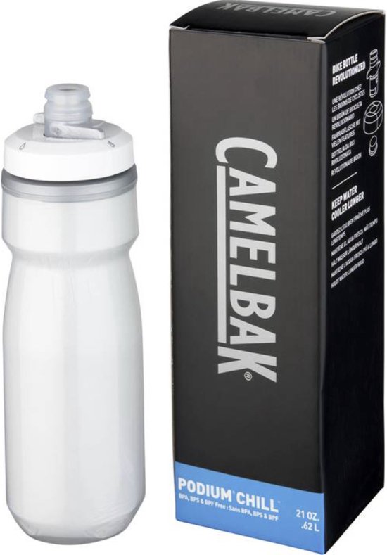 CamelBak - Podium Chill Outdoor - Bidon - Waterfles - Geïsoleerd - 620 ml - Wit - BPA vrij - Sport
