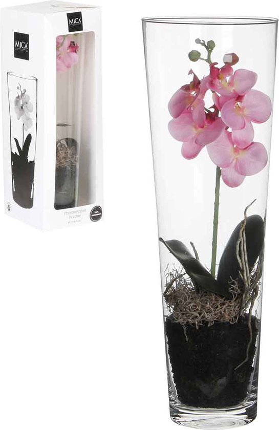 Mica Decorations Phalaenopsis Kunstplant - H50 x Ø17 cm - In vaas