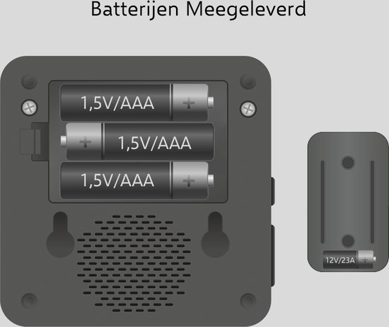 ELRO DB3000 Draadloze Deurbel Set – met 2x Ontvanger op batterij - Bereik 300 meter - IP65 Waterdicht - 64 Melodieën - Zwart