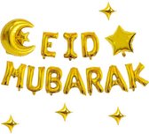 Festivz Eid decoratie - Eid Mubarak Letters met Maan, Ster en kleine sterretjes - Ramadan Feestdecoratie - Eid-al Fitr - Ramadan/Eid Decoratie - Goud