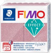 FIMO effect ovenhardende boetseerklei standaard blokje 57 g - glitter rosé gold