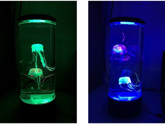 Kwallenlamp, Meerkleurig Veranderende Kwallentank Aquarium Sfeerlamp, Werkt op Batterijen of Via USB, Kwallen Aquarium Nachtlampje Cadeaus voor Kerstvakantie Verjaardag