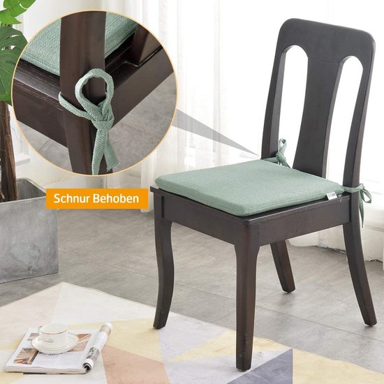 Set van 2 stoelkussens, 2 x traagschuim, prachtige stoffen stoelkussens,  groen x 2,... | bol.com