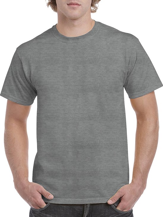 T-shirt met ronde hals 'Heavy Cotton' merk Gildan Graphite Heather - XL