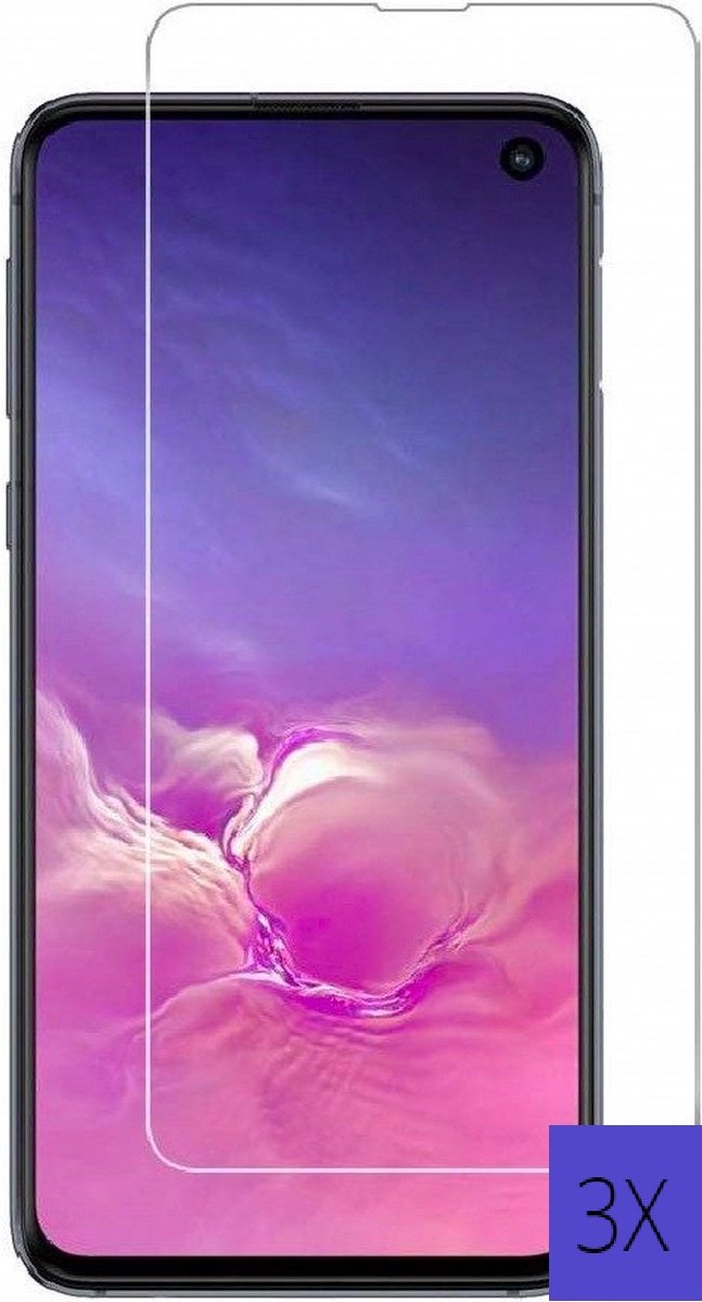 3x Plein Écran Verre Trempé Pour Samsung Galaxy S10e En Noir Film