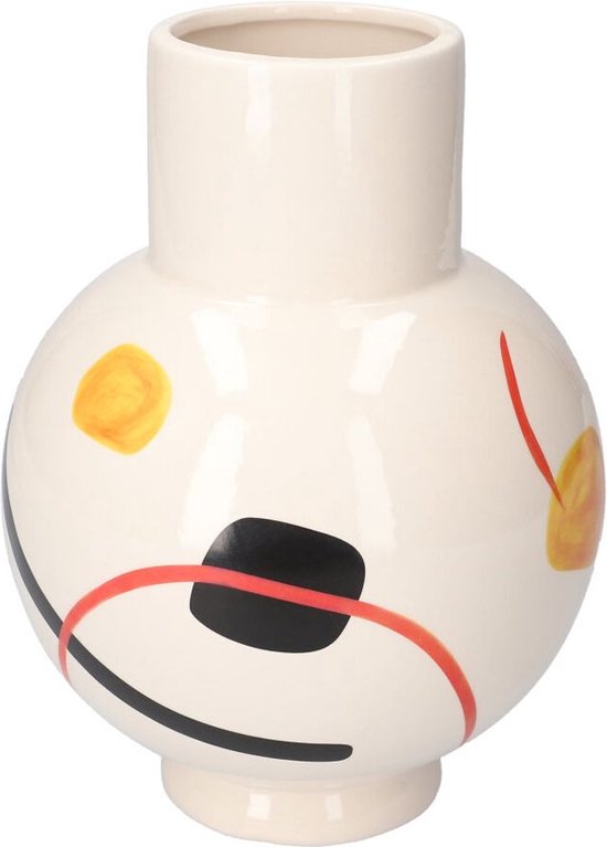 Homla PERRY Vase écru 16,5x16,5x21,5 cm