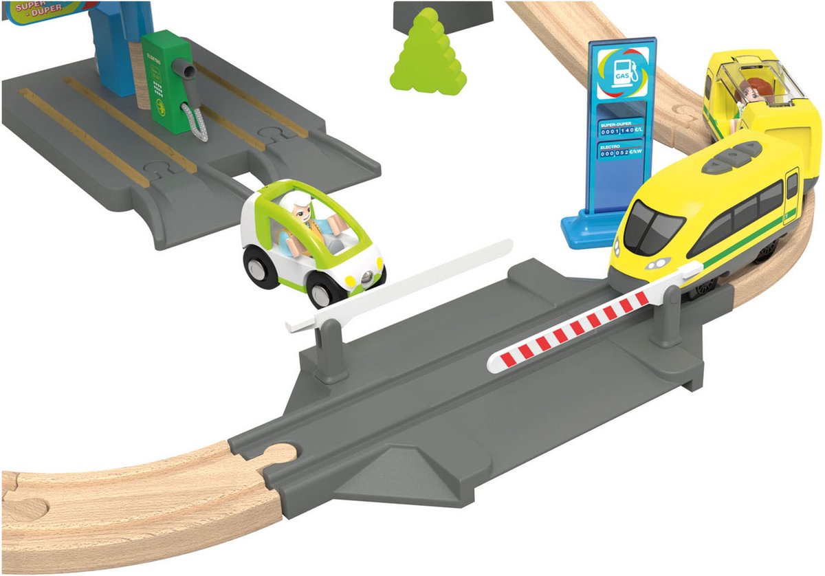 Jeu de rails de train en bois Playtive Farm 43 pièces