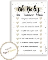 BSG410 - 20 stuks - Babygames babyshower en Gender Reveal - zwangerschap cadeau - Babyshower invulkaarten - Oh Baby - Babyshower versiering - Babyshower spelletjes - Gender reveal spelletjes - babyspelletjes -
