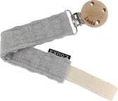 Louka speenkoord wafel grijs de luxe - houten clip