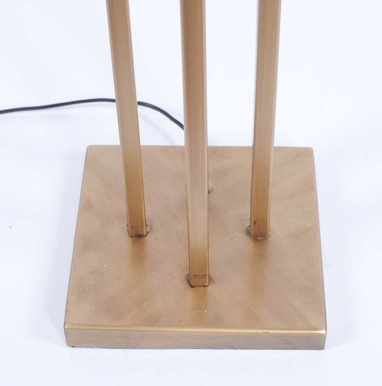 Lampadaire carré avec abat-jour en velours Roma | 1 lumière | marron / bronze / or | métal / tissu | Ø 45 cm | 165 cm de hauteur | lampadaire / lampadaire | design moderne / attrayant / classique