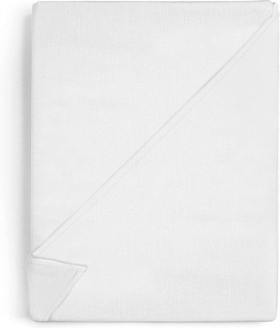 zonder elastiek, kookvast katoen, set van 2, 160 x 200 cm, wit laken zonder rubber, katoenen lakens om op te maken