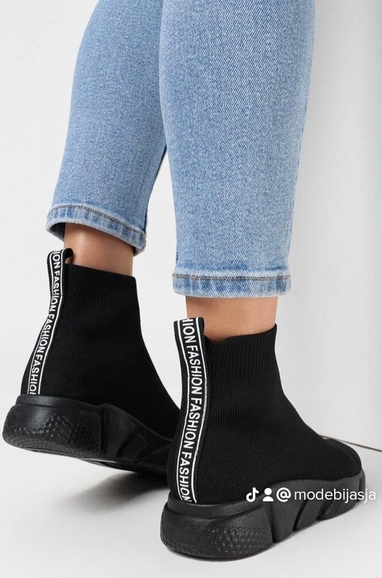 Zwarte sok schoenen voor dames in look -stijl / New Collectie Maat 39
