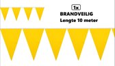 Vlaggenlijn geel pvc 10 meter- BRANDVEILIG - Themafeest festival party brandvertragend verjaardag