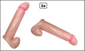 2x Opblaas penis 1 meter - fun vrijgezellen feest thema party fun trouwen