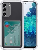 BixB bumper case Hoesje Geschikt voor Samsung Galaxy S21 FE hoesje met pashouder transparant siliconen Anti Shock cover
