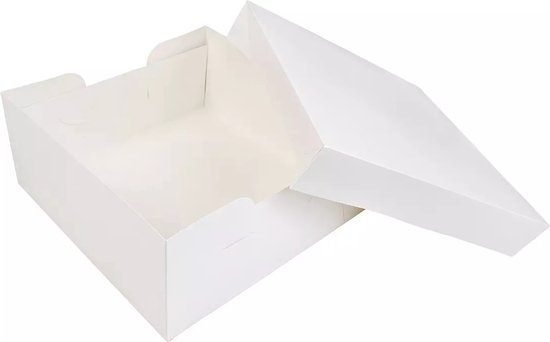 BrandNewCake® Taartdoos - 25x25x10 cm - Taartdoos Karton - Cakedoos - 3 Stuks - Bruin