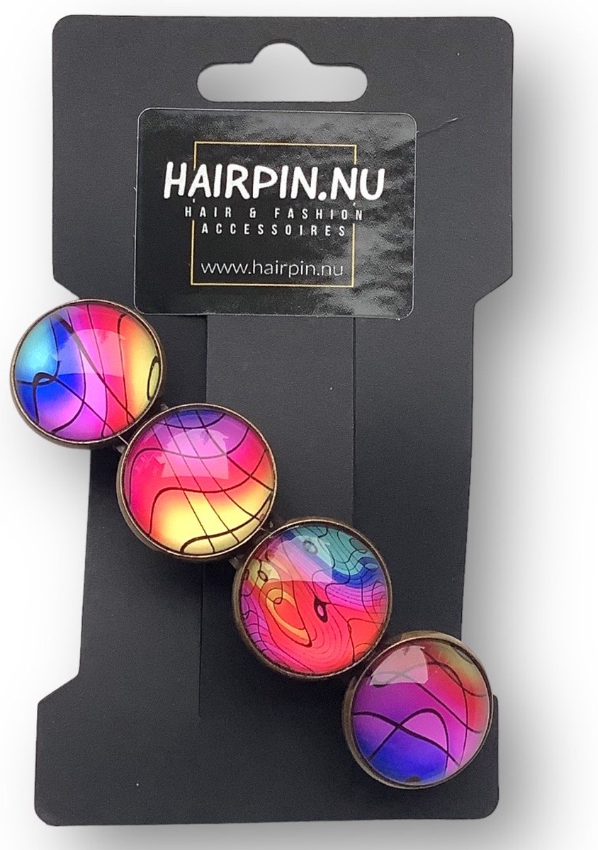 Hairpin.nu-Hairclip-glas cabochon-haarspeld-bohemian-ibiza-colors-print