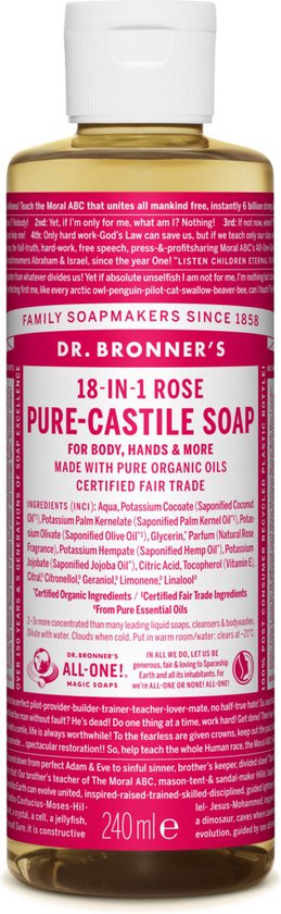 Dr Bronners Liquid soap rose