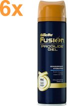 Gillette Fusion ProGlide - Hydraterende Scheergel - 6x 200ml