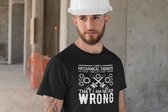 Rick & Rich - T-Shirt Mechanics Are Never Wrong - T-Shirt Electrician - T-Shirt Engineer - Zwart Shirt - T-shirt met opdruk - Shirt met ronde hals - T-shirt met quote - T-shirt Man - T-shirt met ronde hals - T-shirt maat L