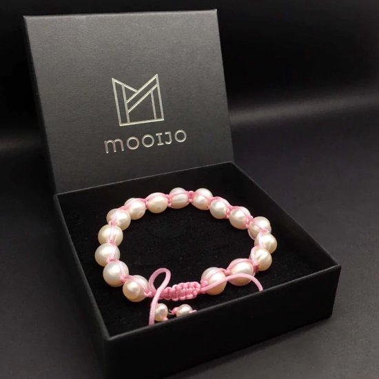 Mooijo Shamballa Bracelet perle d'eau douce rose
