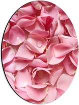 Dibond Ovaal - Roze Bladeren van Dichtbij - 30x40 cm Foto op Ovaal (Met Ophangsysteem)