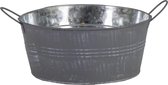 Mega Collections Pot/seau/pot - zinc - gris - rond - D25 x H11 cm