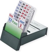 Biddingbox Bridge Partner - Set van 4 stuks - Bridge - Kaartspel - kleur groen - geplastificeerde kaarten