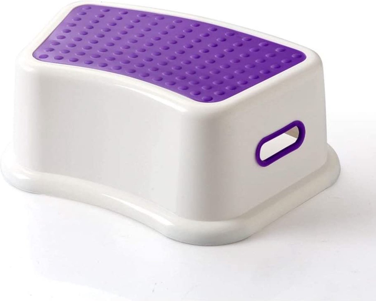 Opstapje - Max 100kg - Paars - antislip krukje - 32x24x18CM - wc krukje - kinder opstapjes - wc trainer - wc kinderhulp - toilet trainer - huishoudtrap - opstapje - kruk - opstapkrukje - baby opstapje - Veilig - keuken opstapje - Trapje