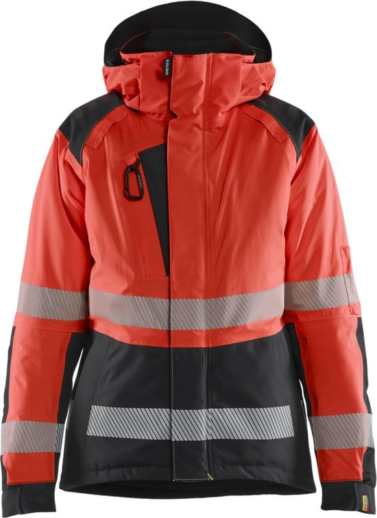 Veste d'hiver haute visibilité Blaklader 4456-1987 pour femme - Rouge/ Zwart haute visibilité - L