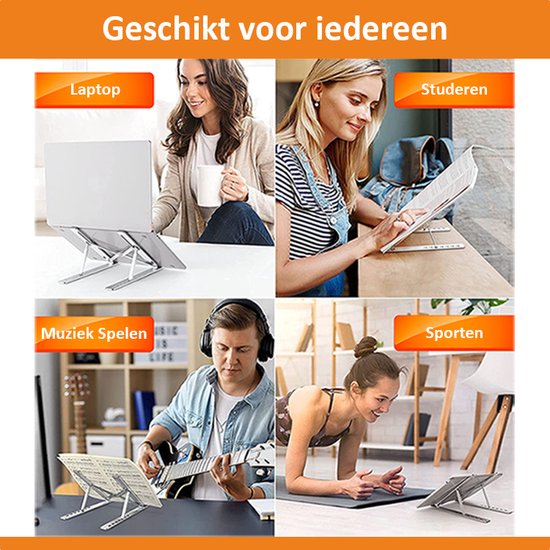 Wali Laptophouder, bureauhouder voor 1 laptop notebook tot 17 inch, volledig verstelbaar, 10 kg capaciteit met geventileerde koelplatformstandaard (M00LP