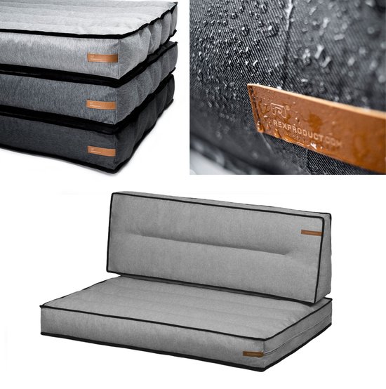 Buitenkussens Gids: Materialen, Styling & Onderhoudstips 11 Rexproduct Bergamo WATERBESTENDIG Palletkussen Set – Palletbank – Palletkussen 120x80 – Loungeset tuinmeubels – Tuinkussens – Tuinbank kussen – Loungesets - Licht grijs