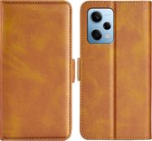 Xiaomi Redmi Note 12 Pro 5G Hoesje - MobyDefend Luxe Wallet Book Case (Sluiting Zijkant) - Lichtbruin - GSM Hoesje - Telefoonhoesje Geschikt Voor Xiaomi Redmi Note 12 Pro 5G