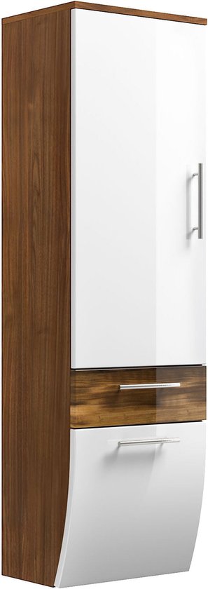 Meuble colonne de salle de bain Milan Wit Noyer
