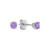 foto van New Bling 9NB-1148 Zilveren Oorknopjes met Zirkonia Steentje 3mm - Paars - Rhodium - Zilver