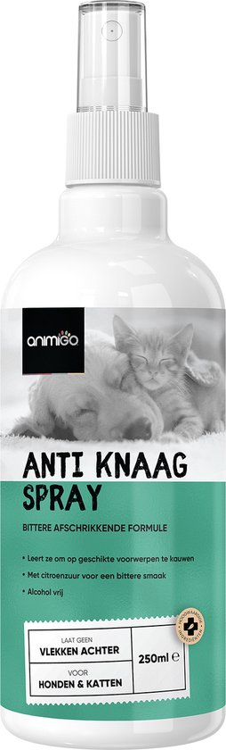 Foto: Animigo anti bijt en knaag spray voor honden en katten 250 ml bitterspray tegen ongewenst knagen en bijten 100 natuurlijk