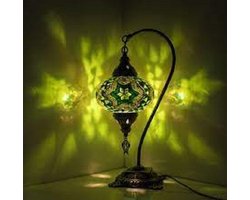 Turkse hanglamp met mozaïek bol van 12 cm groen - Oosterse kroonluchter - Sfeerverlichting Online - Turkse Lampen Online