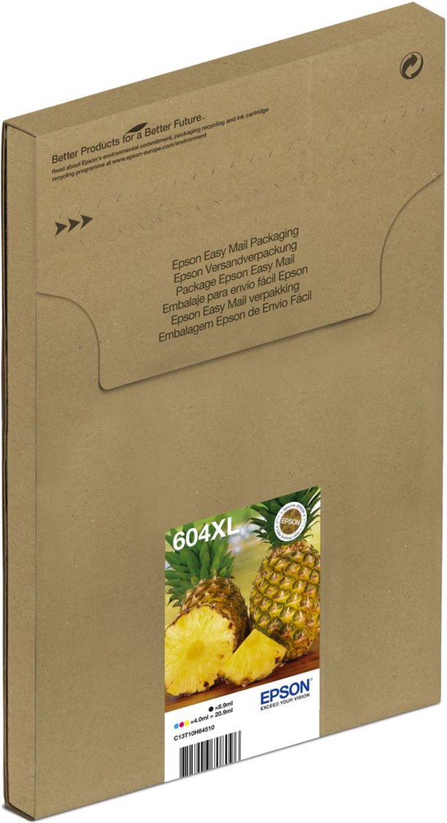 Epson 604XL Ananas - Inktcartridge - EasyMail - Multipack - Kleur / Zwart