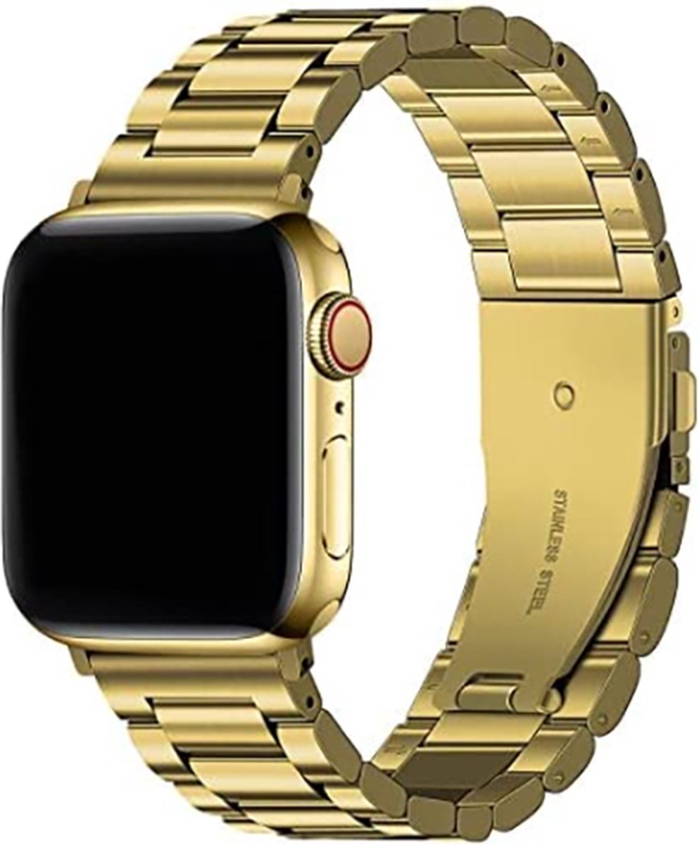 Stalen Schakel bandje voor Apple Watch 38/40/41mm Goud