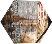 Dibond Hexagon - Visnet voor Water - 50x43.5 cm Foto op Hexagon (Met Ophangsysteem)