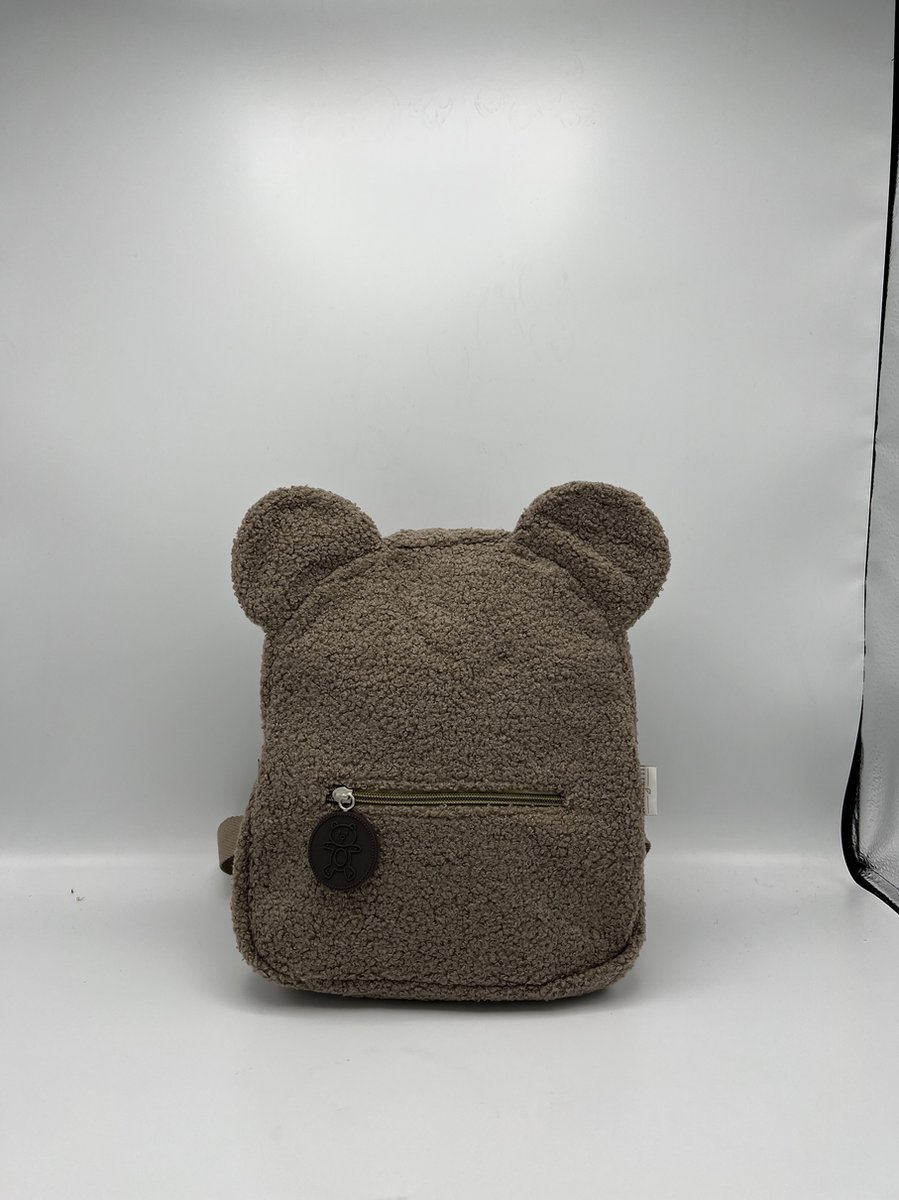 Gepersonaliseerde Adalletti teddy rugzak kids | taupe rugtas | rugzak met naam | schooltas met naam | tas | kinderen | peuter | kleuter| teddy | taupe | baby en kind